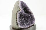 Tall Amethyst Cluster With Wood Base - Uruguay #199723-1